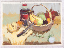 Hand-painted gouache decorative painting original gouache still life color still life 4 open K color pink painting original manuscript watercolor painting