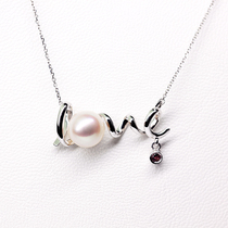  Jililai new akoya sea water pearl necklace 18K white gold necklace love shape pendant necklace love