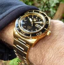 Overseas SEIKO SNZH60 SEIKO Mens Watch Gold Waterproof Business Mens Automatic Mechanical Watch