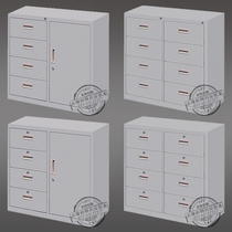 Partial four-bucket file cabinet Five-bucket office employee storage Financial data file cabinet Iron low cabinet drawer with lock