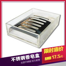 Special price stainless steel square acrylic soap box minimalist fashion European-style bathroom soap dish soap dish