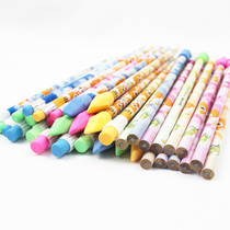 Primary School students HB pencil with rubber head torch head eraser cartoon writing fluently