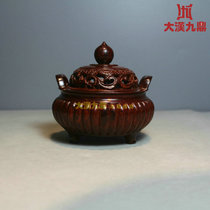 Small incense burner crafts ornaments mahogany pan incense burner Rosewood line incense burner Incense Road supplies gifts