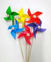 Mini cute four-leaf small windmill six-leaf windmill multi-color stall rotating kindergarten small gift childrens toys