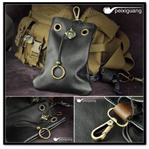 Bull Piharet Retro Skull Hip Hop Punk Locomotive Fanny Pack Genuine Leather Hanging Bag Outdoor Purse Hip Bag