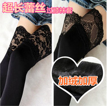 Autumn and winter Japanese lace knee socks Stockings cover velvet thickened stockings Childrens high tube socks Knee socks Leg socks