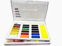 Lion 18 color portable transparent watercolor painting Group solid watercolor paint plastic box 12 color solid watercolor