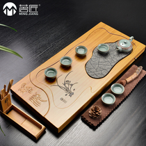 Mingsmith Wujin stone kung fu tea set bamboo tea tray bamboo drainage medium small whole Tea Tea Tea Tray