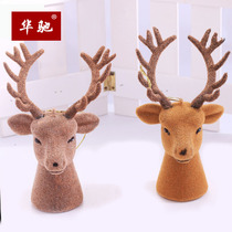 Huachi Christmas decorations 18cm Christmas deer head pendant Christmas tree accessories hanging ornaments creative gifts