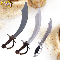 Halloween Caribbean Pirate Knife Simulation Props Cos Pirates Character Dress Accessories Plastic Big Knife Toy Knife
