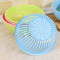 Round hollow drain washing basket plastic basket kitchen washing basin fruit basket vegetable and fruit drain basket storage basket