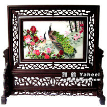 Xiangembroidery Boutique Peacock Pure Handmade Embroidery Jo Relocation New Residence Gift Elegant Crane Brand Bifacial Embroidered Crane