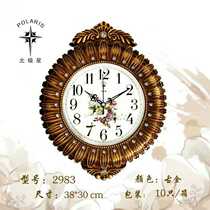 Polaris 16-inch European retro pastoral wall clock living room simple fashion wall watch bedroom silent quartz wall clock