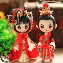 Pure hand-made imported soft pottery doll custom opera doll Beijing opera Yue opera bride groom decoration gift to map