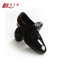Saint Lanshi mens cowhide pearlescent leather modern modern national standard Latin square dance shoes middle-heel social dance shoes