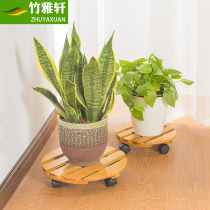 Balcony floor-to-ceiling mobile flower shelf indoor flowerpot base universal wheel receptacle living room shelf special space