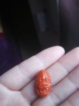 Natural Liangshan South red Agate pendant pendant Original stone genuine persimmon red rose red flame pattern pendant