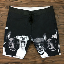 Mens cartoon dog quick-drying beach pants loose five-point pants black casual sports shorts large size seaside surf pants