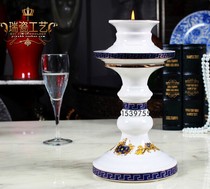 Candlestick candle holder ceramic single head Candlestick luxury Versace classic white porcelain candlestick European mansion clubhouse ktv