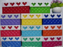 DIY Handcrafted Solid Embroidered Kit Wool Thread Cross Embroidered Cardiothormy Three Hearts Four Hearts A Paper Towel Crate Finished Product Pre-sale