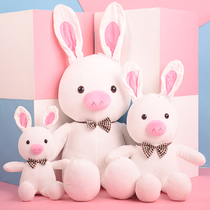 It turned out to be a beautiful male plush toy pig and rabbit doll recording pig and rabbit creative cute bunny ragdoll genuine