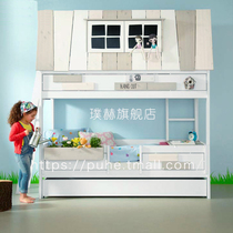 Tree House Childrens House bed house upper and lower bed multifunctional childrens room furniture combination set upper and lower bed double