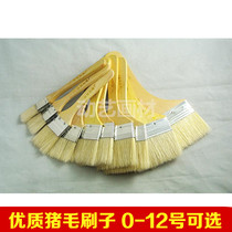 High quality pig hair brush oil painting short brush pig mane brush brush No. 0-12