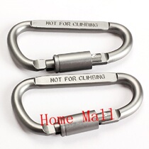 2Pcs Carabiner D-Shaped Rope Hook Screw Lock Keyring Aluminu