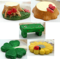 zakka creative mini forest tree stump bench gardening microscape flower pots with multi-meat resin process pendulum