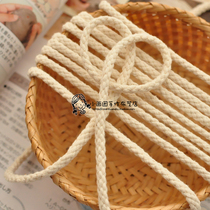DIY handmade accessories cotton white cotton rope woven drawstring drawstring green decoration 5mm