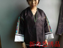 Old embroidery piece old embroidery garment Miao handmade embroidery piece minority embroidery dress hundred bird suit T1858