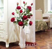 High emulation 5-head rose-ground fake flower living-room to put floral silk flower simulation flower bouquet to decorate fake floral floral