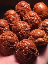 Nuclear carving fans old tree iron core boutique handmade Nine Dragons play beads iron head olive Hu mens bracelet 2 2cm