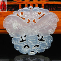 Jade Pei Jade Pendant Natural Xiu Jade Hollowed-out Butterfly Pendant Handmade Hanfu White Jade Accessories Jade Pendant Jade Pendant Pendant Pendant