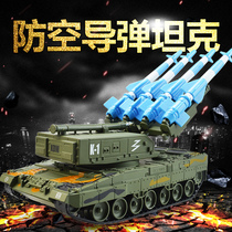 Air defense missile tank Cadiwei military model series alloy track tank can launch missiles