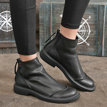 Martin boots Mens leather boots British fashion trend Chelsea boots Winter cowhide trend boots Mens high-top shoes