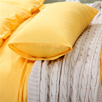 Bedding cotton plain cotton plain hotel quilt cover bed hats summer quilt multi color fashion pillowcase a pair of goose yellow