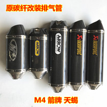 Motorcycle modified carbon fiber exhaust pipe Yamaha FZ1 FZ8 R6 R1 Scorpio M4 Wrigley air exhaust pipe