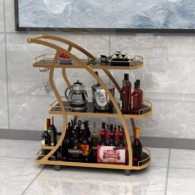 Hotel mobile cake beauty salon trolley Three-story dining car Tea trolley Restaurant ktv wine golden trolley