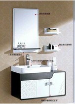 European solid wood bathroom cabinet wall-mounted washing washbasin half embedded small and medium-sized cabinet ceramic pen ju