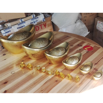 Plastic large and small gold ingot open lid candy box opening decoration lucky draw props decorations Festive and festive