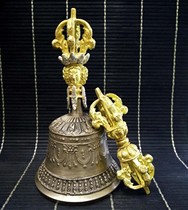 Nepal copper gilded five gold diamond bells pestle a set of 18 cm