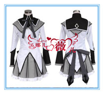 cosplay Magic Girl small round beautiful flame Black long straight combat suit cos