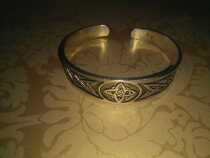 Vintage antique French pure silver bracelet hand-made symbol of the intention of high-end art