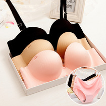 Brushed Adams hand with steel rim bra set One-piece comfortable and seamless 1 2 cups gathered explosive underwear
