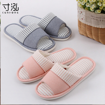 Spring Autumn Lovers Home Linen Slippers Women Indoor Thick Bottom Non-slip Silent Home Floor Cotton Linen Slippers Summer