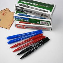 Hero 887 Oily marker pen thickness two small double head CD pen Red Black Blue quick dry waterproof
