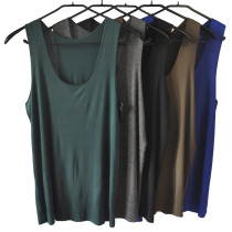 Mens no-trace vest with your mind Modal slim crewneck hurdles base shirt sleeveless vest tide