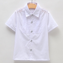 Childrens shirt Korean version of boys and girls baby Summer thin cotton half sleeve short sleeve white shirt school uniforms