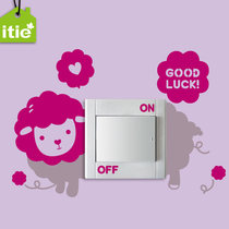 Itie love stickers sheep switch stickers cute animal Series childrens room kindergarten switch stickers wall stickers